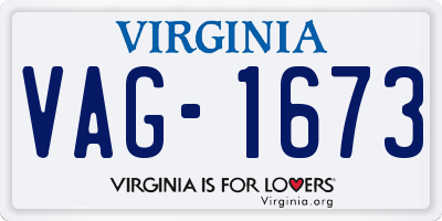 VA license plate VAG1673