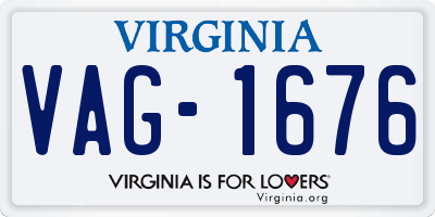 VA license plate VAG1676