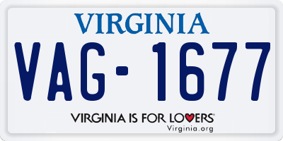 VA license plate VAG1677