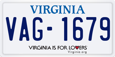 VA license plate VAG1679
