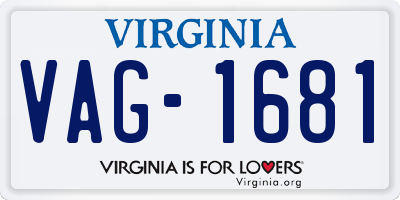 VA license plate VAG1681