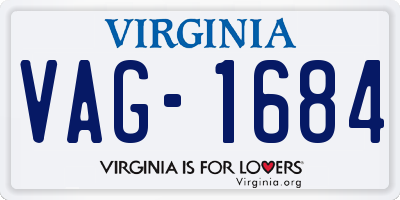 VA license plate VAG1684