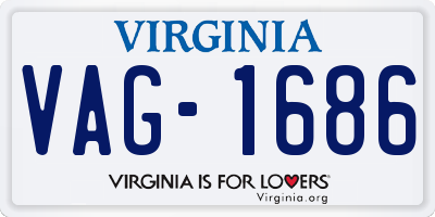 VA license plate VAG1686