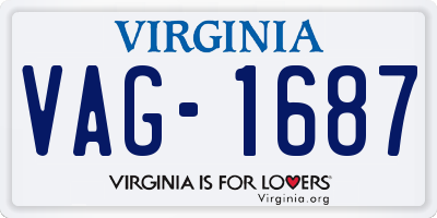 VA license plate VAG1687