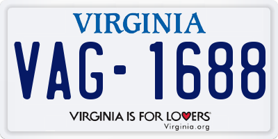 VA license plate VAG1688