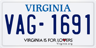 VA license plate VAG1691