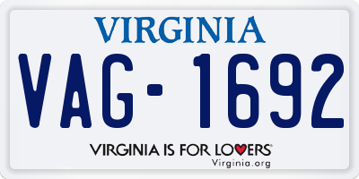 VA license plate VAG1692