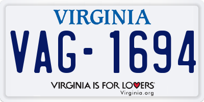 VA license plate VAG1694