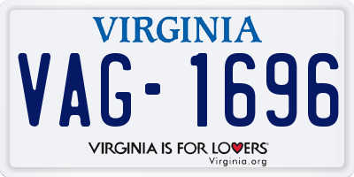 VA license plate VAG1696