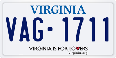 VA license plate VAG1711