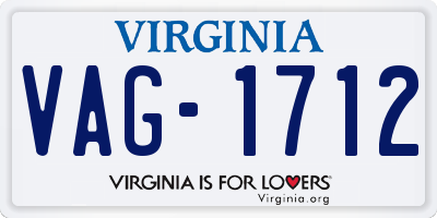 VA license plate VAG1712