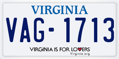 VA license plate VAG1713