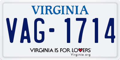 VA license plate VAG1714