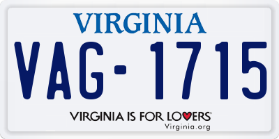 VA license plate VAG1715