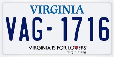 VA license plate VAG1716