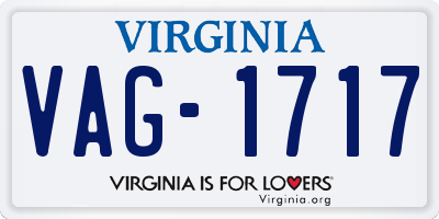 VA license plate VAG1717