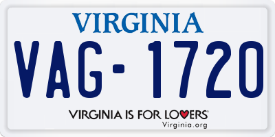 VA license plate VAG1720