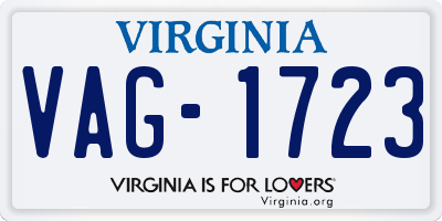 VA license plate VAG1723