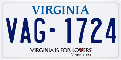 VA license plate VAG1724