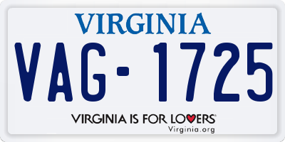 VA license plate VAG1725