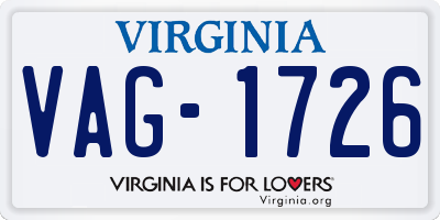 VA license plate VAG1726