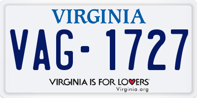 VA license plate VAG1727