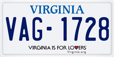 VA license plate VAG1728