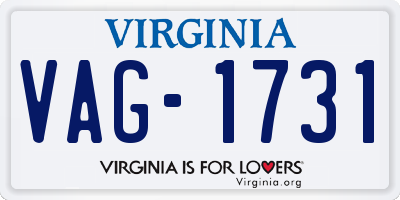 VA license plate VAG1731