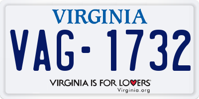 VA license plate VAG1732