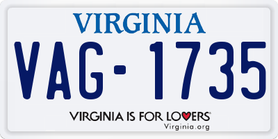 VA license plate VAG1735