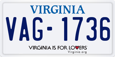 VA license plate VAG1736