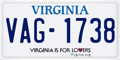 VA license plate VAG1738