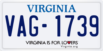 VA license plate VAG1739