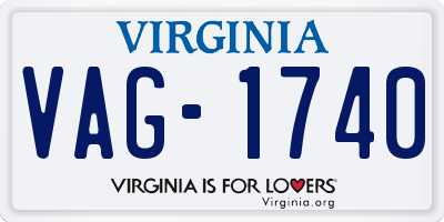 VA license plate VAG1740