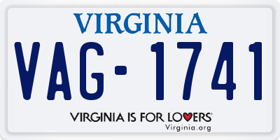 VA license plate VAG1741