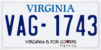 VA license plate VAG1743