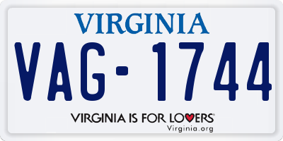 VA license plate VAG1744