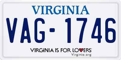 VA license plate VAG1746