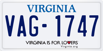 VA license plate VAG1747