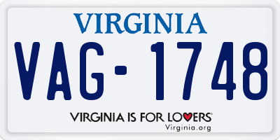 VA license plate VAG1748