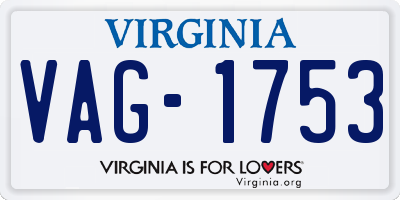 VA license plate VAG1753