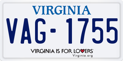 VA license plate VAG1755