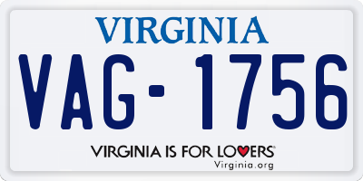 VA license plate VAG1756