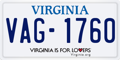 VA license plate VAG1760