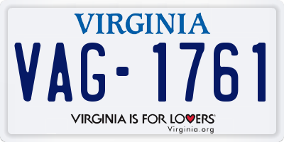 VA license plate VAG1761