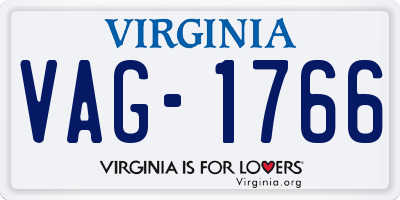 VA license plate VAG1766