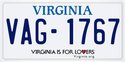 VA license plate VAG1767