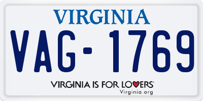 VA license plate VAG1769