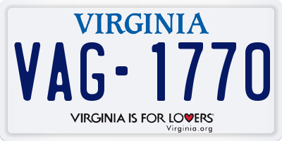 VA license plate VAG1770