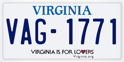 VA license plate VAG1771